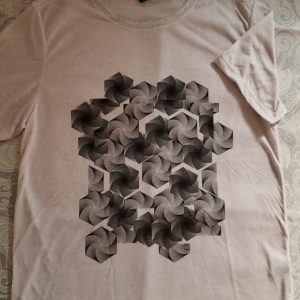 COD: 10096R – Camiseta RMC, tamanho P, poliéster e linho – NOVA