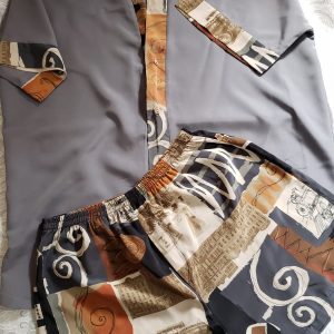 COD: 10190L – Pijama Segredo do corpo, em cetim de seda, masculino,  curto, tamanho M, usado