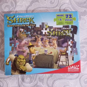 COD: 10271B – Quebra-cabeça Uau Brinquedos, Shrek chá das cinco, 72 peças, idade mais de 5 anos, medidas caixa 22 X 18, usado