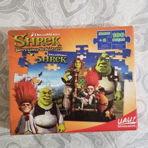 COD: 10272B – Quebra-cabeça Shrek terceiro, Uau Brinquedos, 100 peças, idade mais de 6 anos, medidas caixa 22 x 18, usado