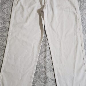 COD: 10286L – Calça Fan Prust, masculina,  branca, em algodão, tamanho 38, usada